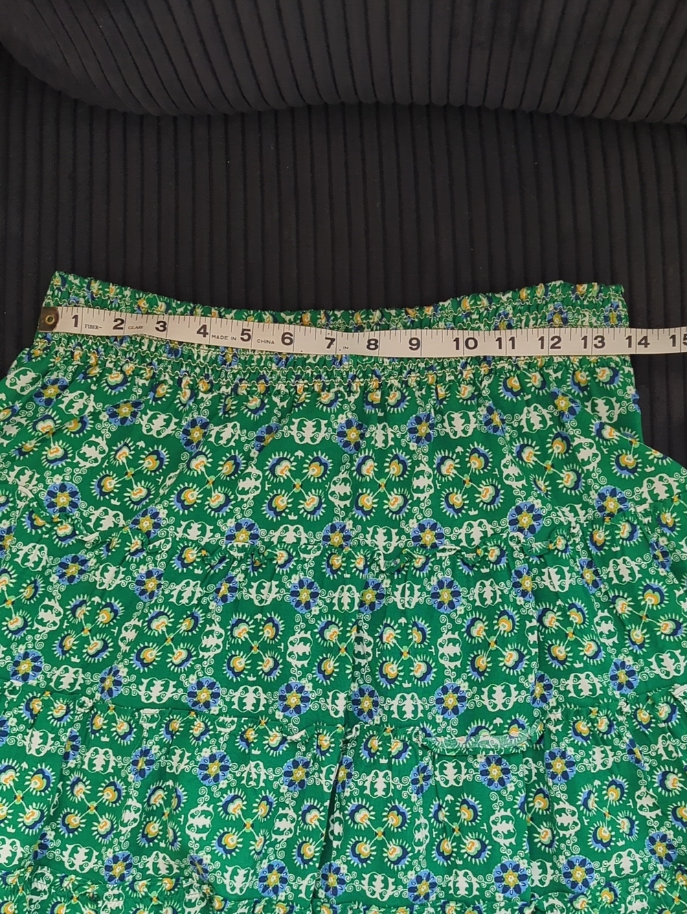 Max Studio Green Smocked Waist Skirt Size M